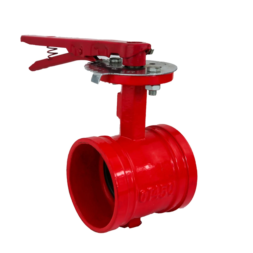 

ss304 butterfly valve Direct manufacturers PN16 Groove Type hand lever wafer butterfly valve, Red or customized