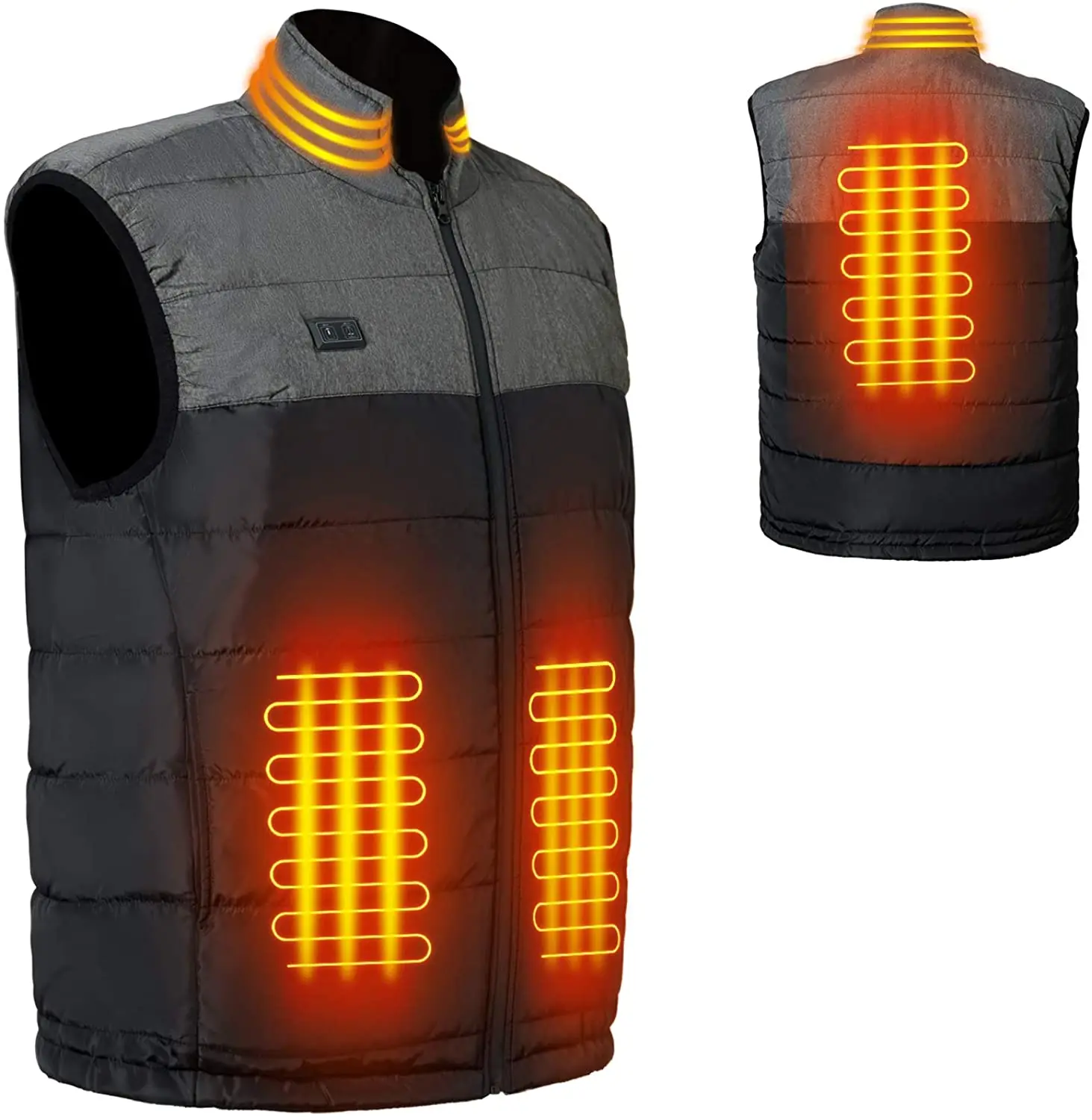 

New functional Double Switch USB 5V battery powered unisex warming heated vest electric heated mans vest for winter