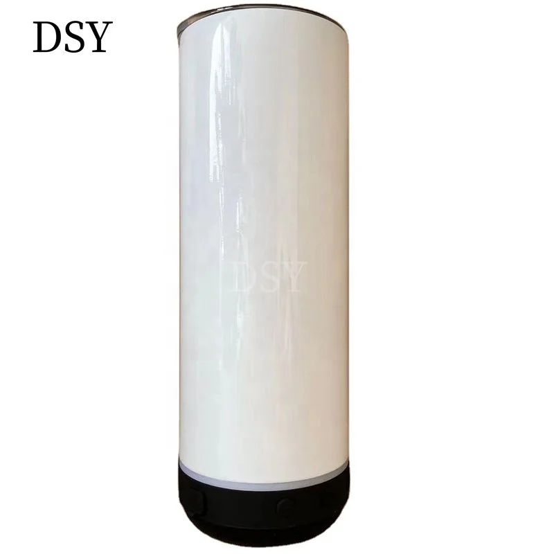 

hot  600ml portable Waterproof Stainless Steel sublimation Straight Skinny Music Wireless Speaker Tumbler Water Bottle, 10 colors