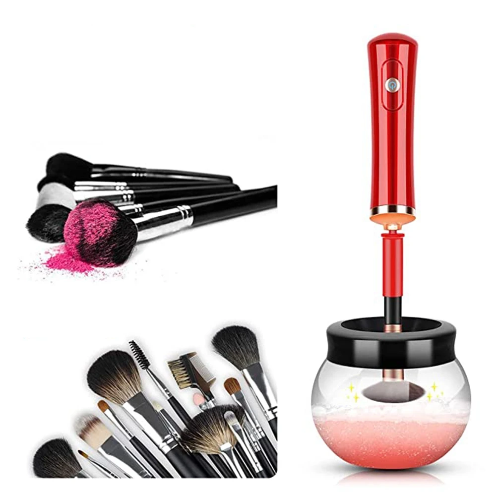 

Electronic Battery operated makeup brush spinner dryer Automatic ultrasonic machine makeup brush cleaner