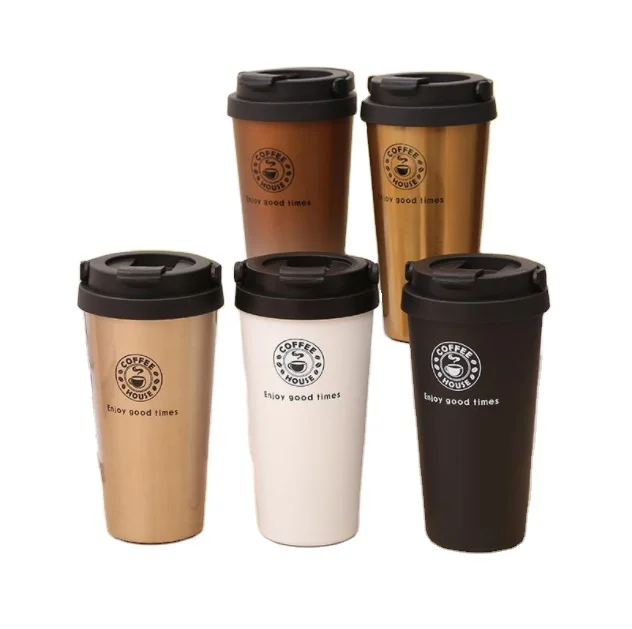 

portable 500ml 17oz custom 3D coffee mug vacuum wide mouth insulated thermo termos tumblr tumbler cups with lid