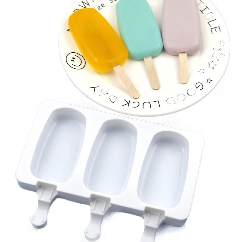 

DIY popsicle mold 3 oval silicone ice cream molds Handmade popsicle mold