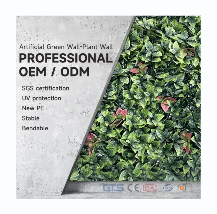 Trendy Outdoor Artificial Grass Wall Panel with Eco-Friendly UV Resistant Shrubs for Decoration