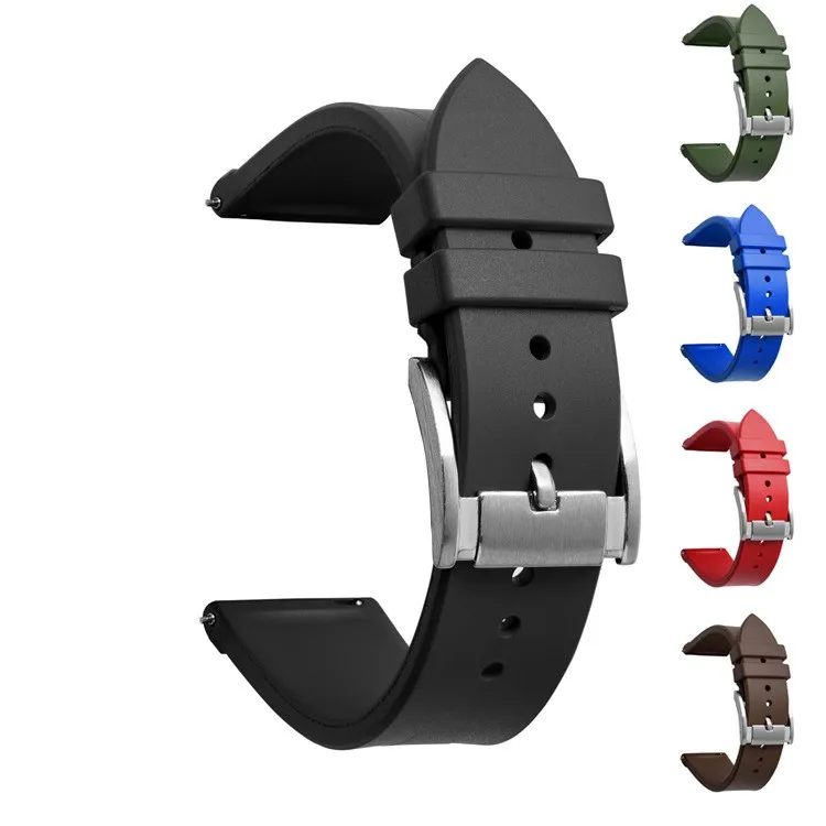 

Watch Bracelet High Quality Replacement Fluororubber Watch Band 20mm 22mm Silicone Watch Strap