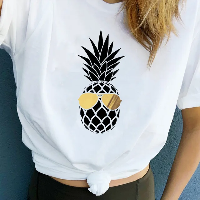 

Pineapple Fruits Clothing T-shirt Fashion Female Tee Top Graphic T Shirt Women Kawaii Camisas Mujer Clothes