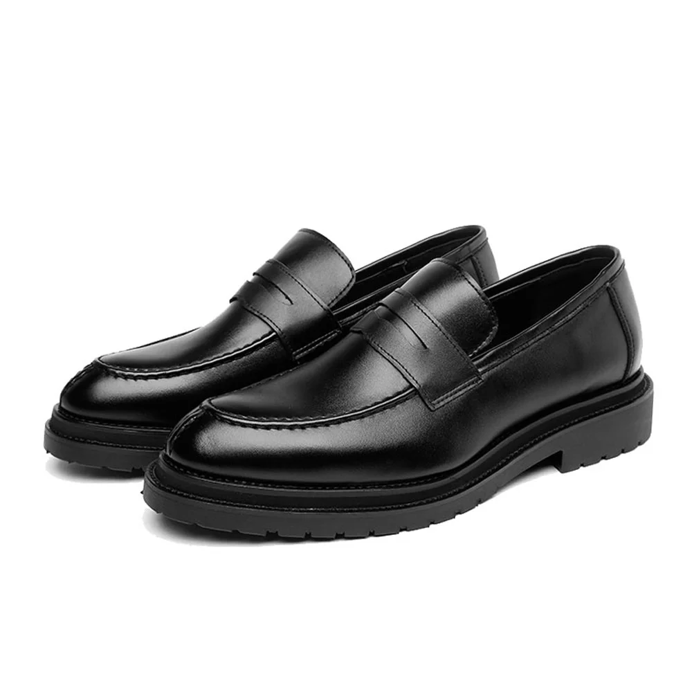 

Men's Slip-on Formal Shoes Penny Loafers Gentlemen Business Outsole Oxfords Burnish Moc Toe