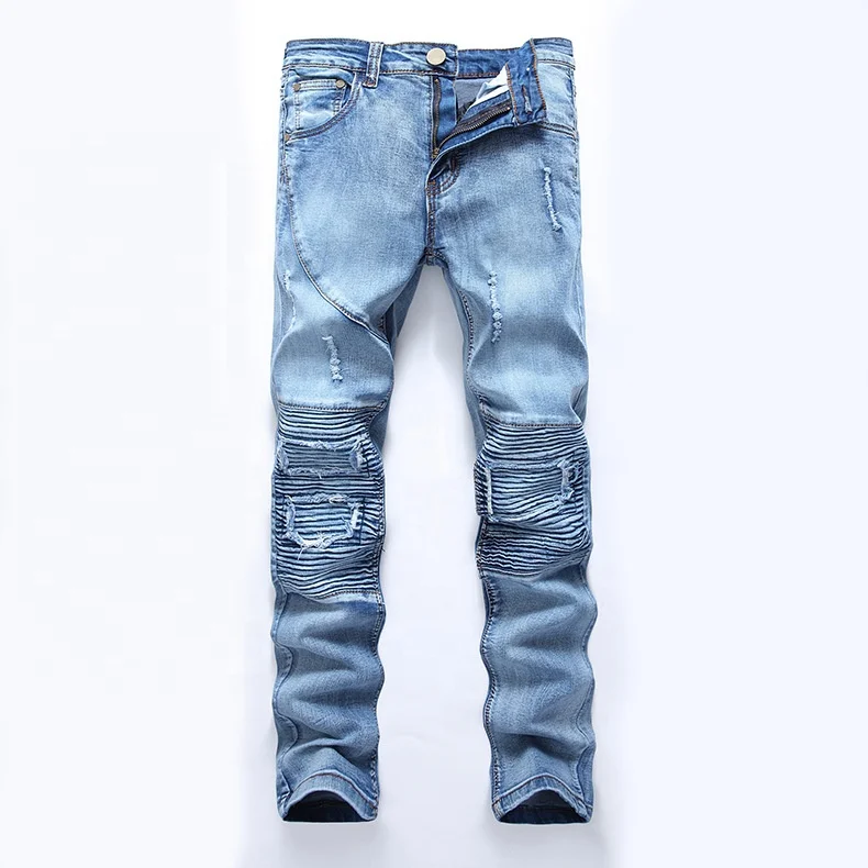 

motorcycle blue men work latest design jeans pants, As pic