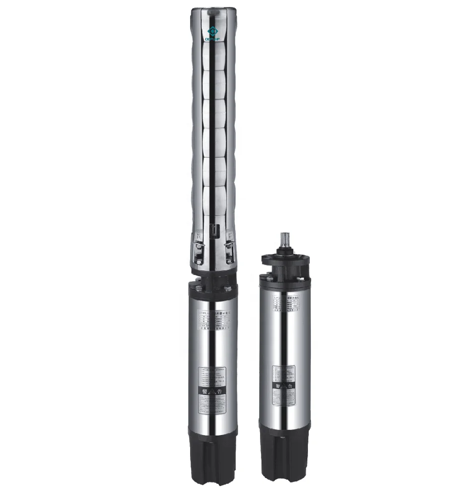 

QQPump 6SP60-3 10HP 6inch 60T 304ss 3 Impellers Water Pump Submersible Multistage Vertical Pump For Wells