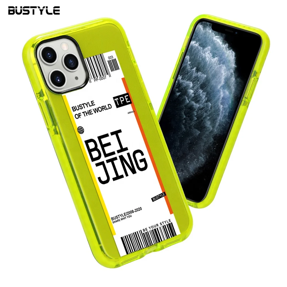 

New Fashion Design Neon Yellow TPU TPE Rubber Bumper Impact Phone Case for iPhone 11 Pro Max Protective Mobile Phone Case Cover