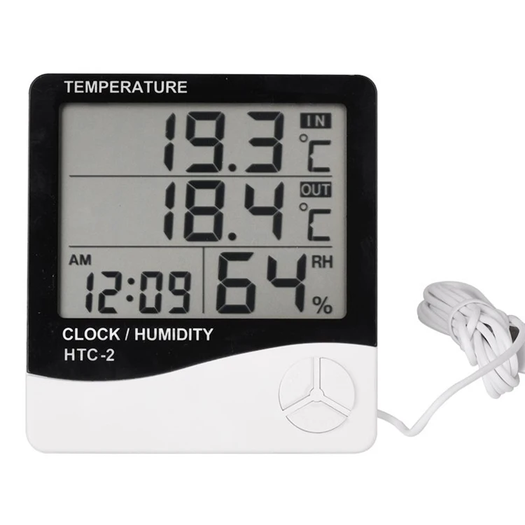 

LCD digital alarm clock HTC-2 household indoor temperature and humidity meter