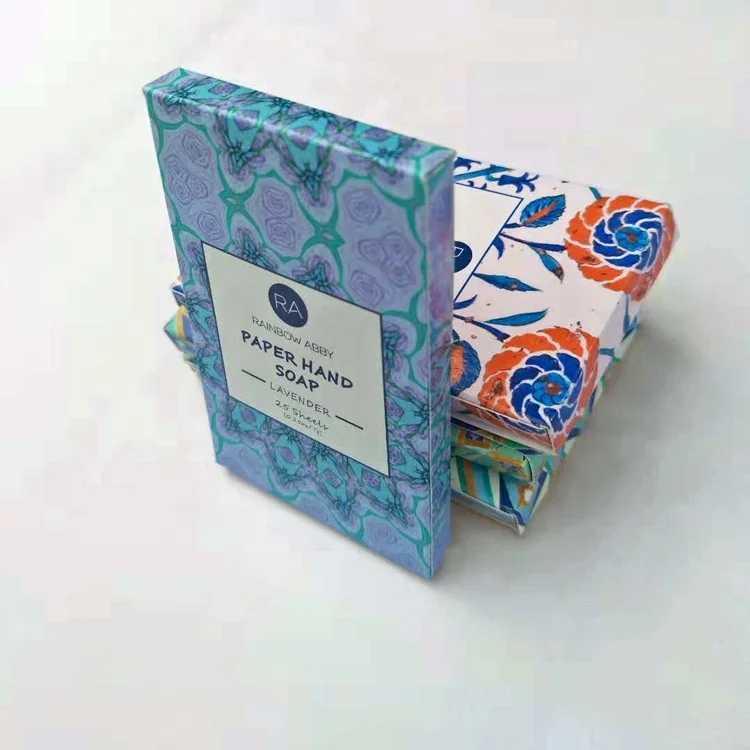 
Wholesale Outdoor Travel Toiletry Washing Cleaning Soap Sheets Disposable Portable Scented Paper Hand Soap 