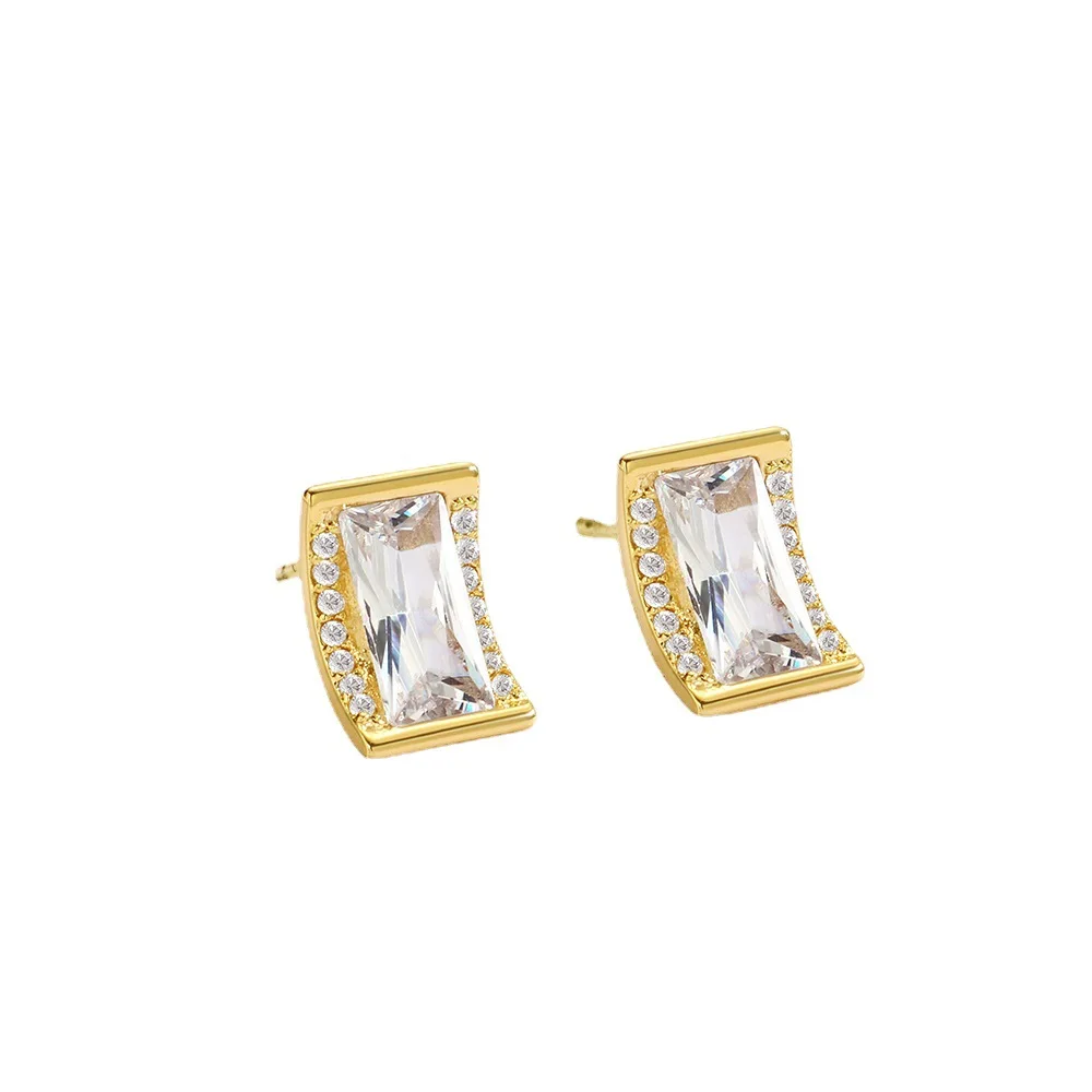 

Eico Simple Luxury Design Gold Filled Earrings Zircon Diamond Earrings Women Statement Earrings Piercing Jewelry Accessories