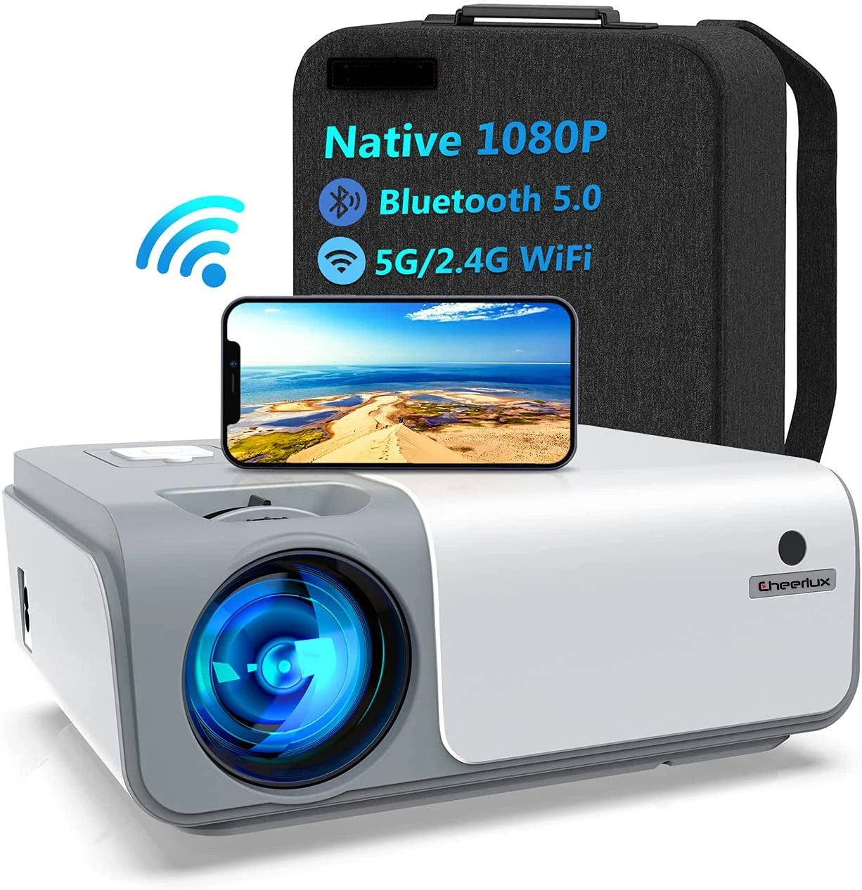 

CHEERLUX FULL HD Projector 1080p Beamer LED LCD 4000 Lumens WIFI 5G smart portable home theater mini projector For Education