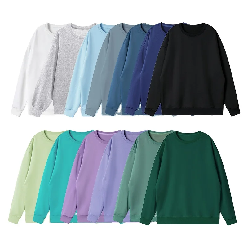 YALI Wholesale Bulk Drop Shoulder Blank Mens Crew Neck Custom Unisex Oversized Crewneck Plain Sweatshirts