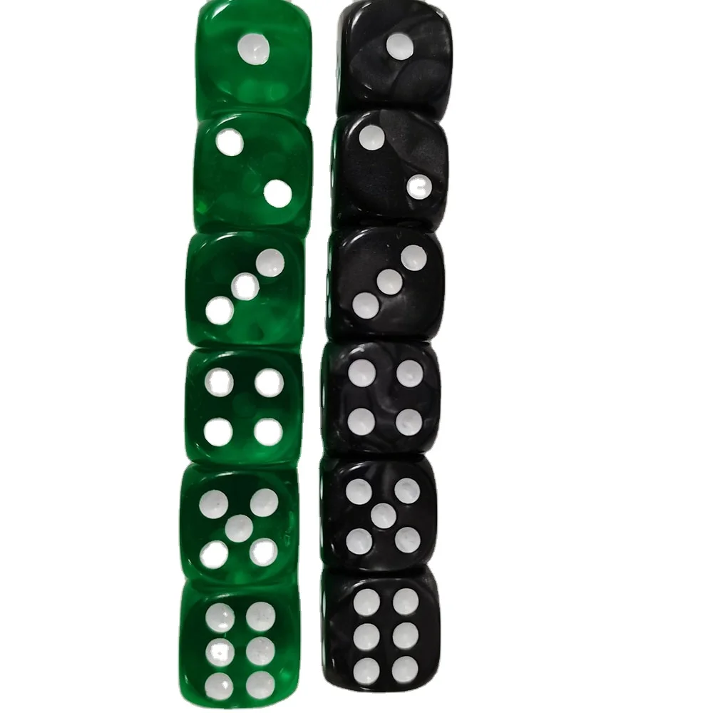 

wholesales factory  6 sided regular dot plastic acrylic dice game with molds dice, Transparent