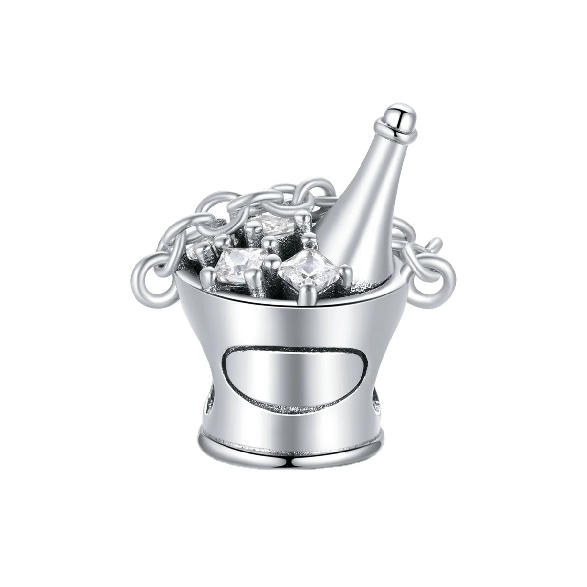 

Latest Design 925 Sterling Silver Champagne Bucket bracelet Charms Bulk Wholesale For Bracelets Making