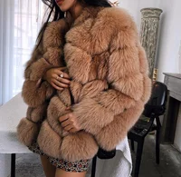 

Large Sizes Elegant Faux Fur Coat Jacket Women New Styles Thick Winter Outerwear Imitation Ladies Fox Fur Jackets Coats