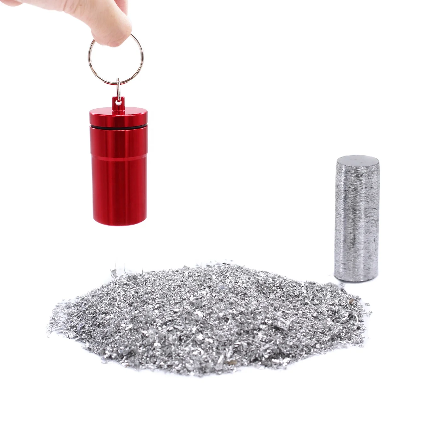 

99% Pure Mg Metal Rod Fire Starter Kit Waterproof Magnesium Tinder Shavings with Survival Capsule, Customized color