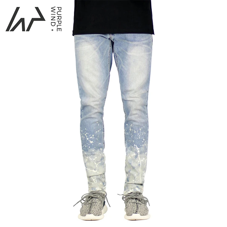 

Men's jeans pants men skinny jeans new ripped jeans men street wear white skinny destroy washed slim fit stretch pant, Picture