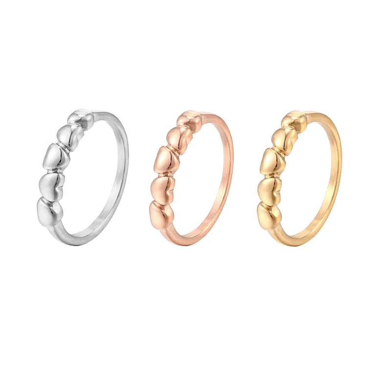 

Best selling women jewelry stainless steel rose gold heart rings