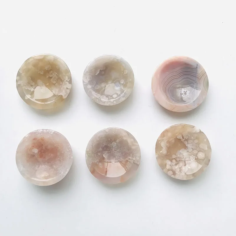 

Wholesale very nice-looking natural crystal hand carvings flower agate small bowls for room decoration