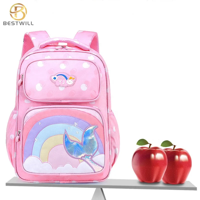 

BESTWILL Custom Printed Korea Style Kids Cute Cartoon Backpack School Bags Primary School Bag Teenager Secondary School, Pink,purple