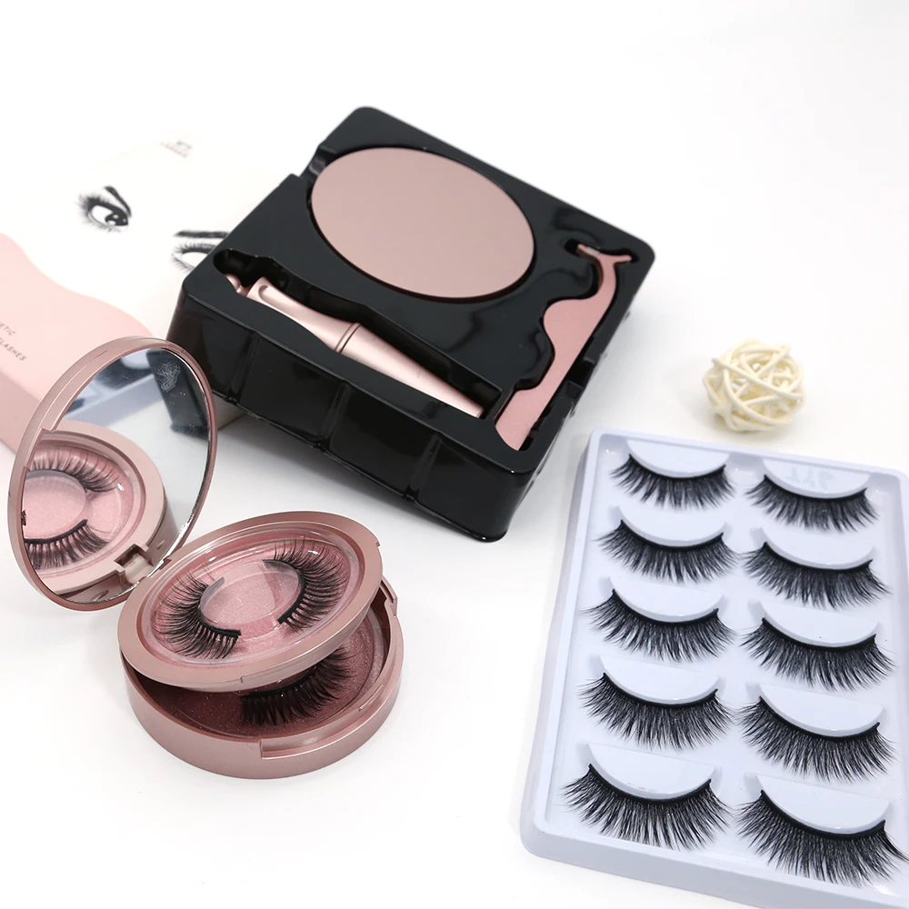 

fake eyelash sets 10 piece magnet magnetic eyelash pesta as magneticas magnetic lahes Wholesale supplier