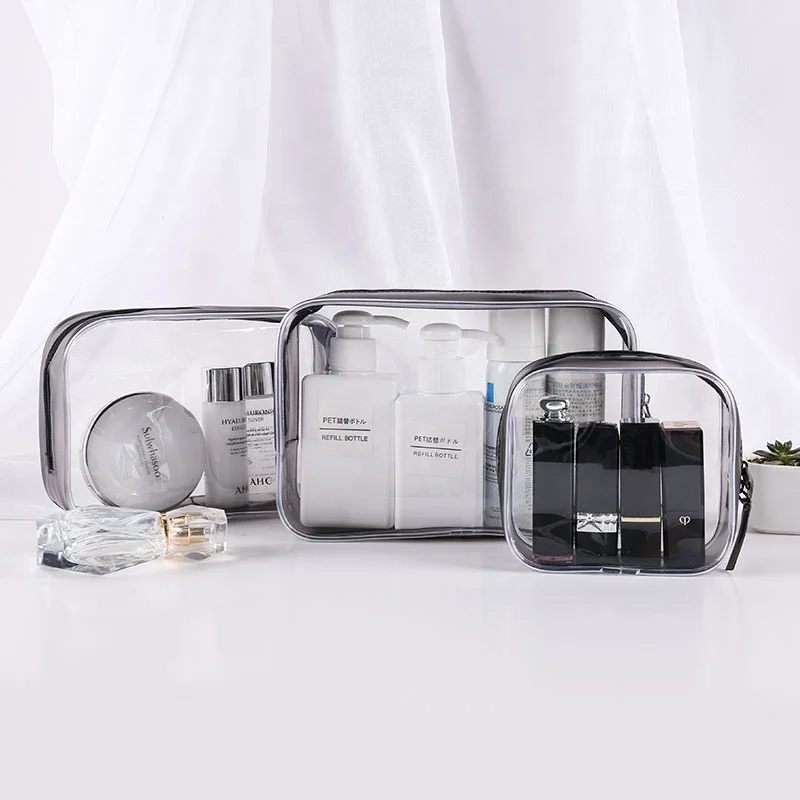 

Clear Makeup Bag Pvc Transparent Pouch Toiletry Bag Set Cosmetic Bag