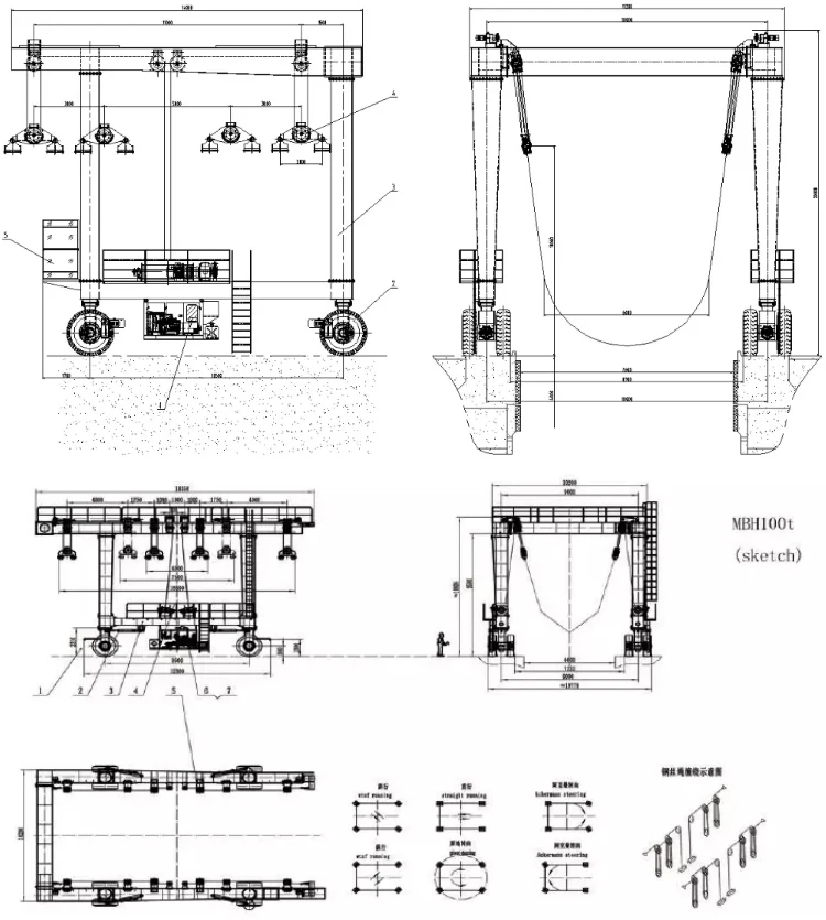 Yacht boat hoist lifting Gantry Crane Machine