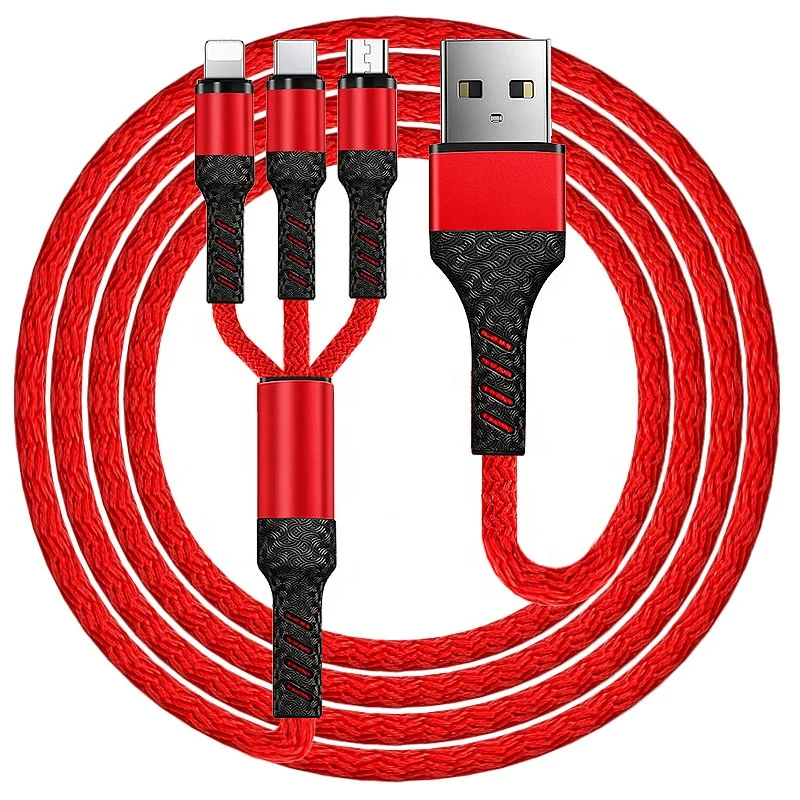 

High Quality Universal Through Technology 3 in 1 Usb Charger Cable