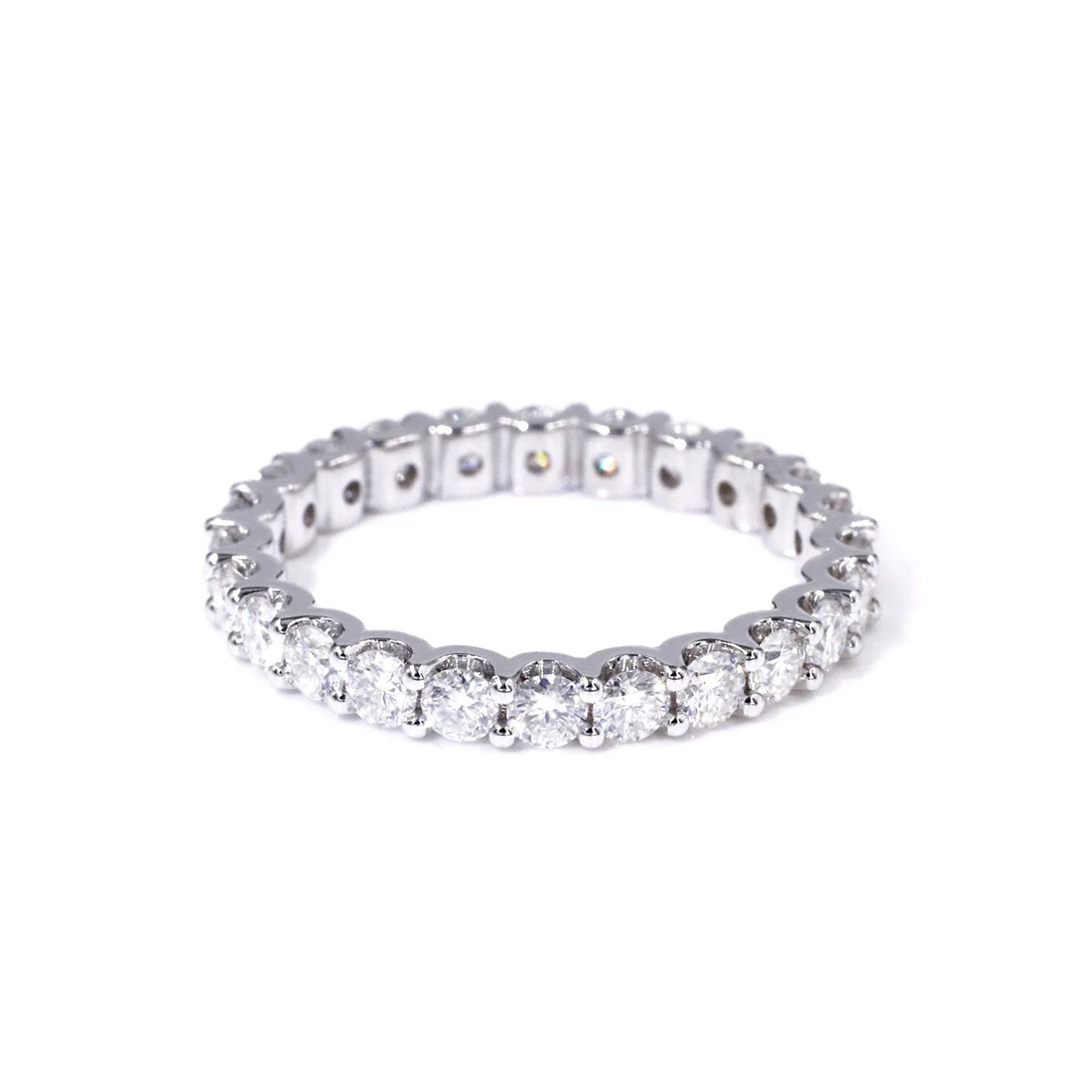 

Tianyu gems 2.5mm moissanite diamond round cut 14k white gold eternity band for women