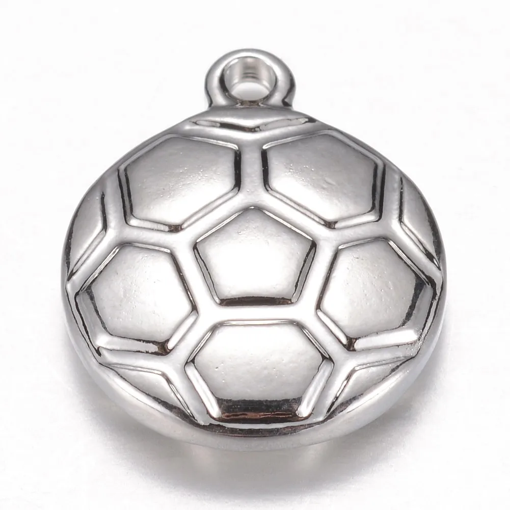 

Pandahall 15mm 304 Stainless Steel Flat Round Soccer Ball Charms