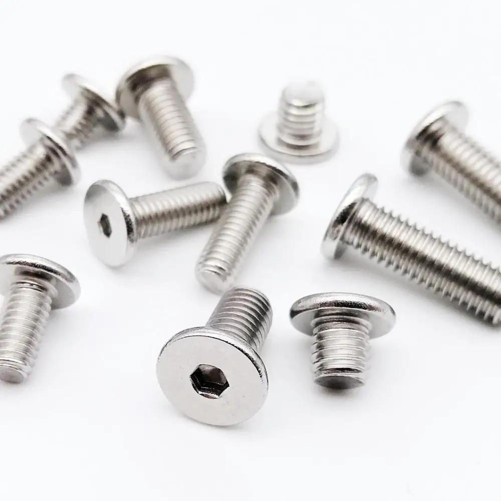 
10/50X M2 M2.5 M3 M4 M5 M6 A2 304 Hex Hexagon Socket Ultra Thin Super Low Short Flat Wafer Head Allen Screw Bolt|Bolts| Titanium 