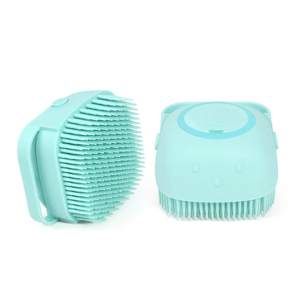 

Pet Dog Cat Bath Massage Brush Pet Scrubber Shampoo Dispenser Silicone Brush Bristle Pet Cleaning Device Comb Clean up Products