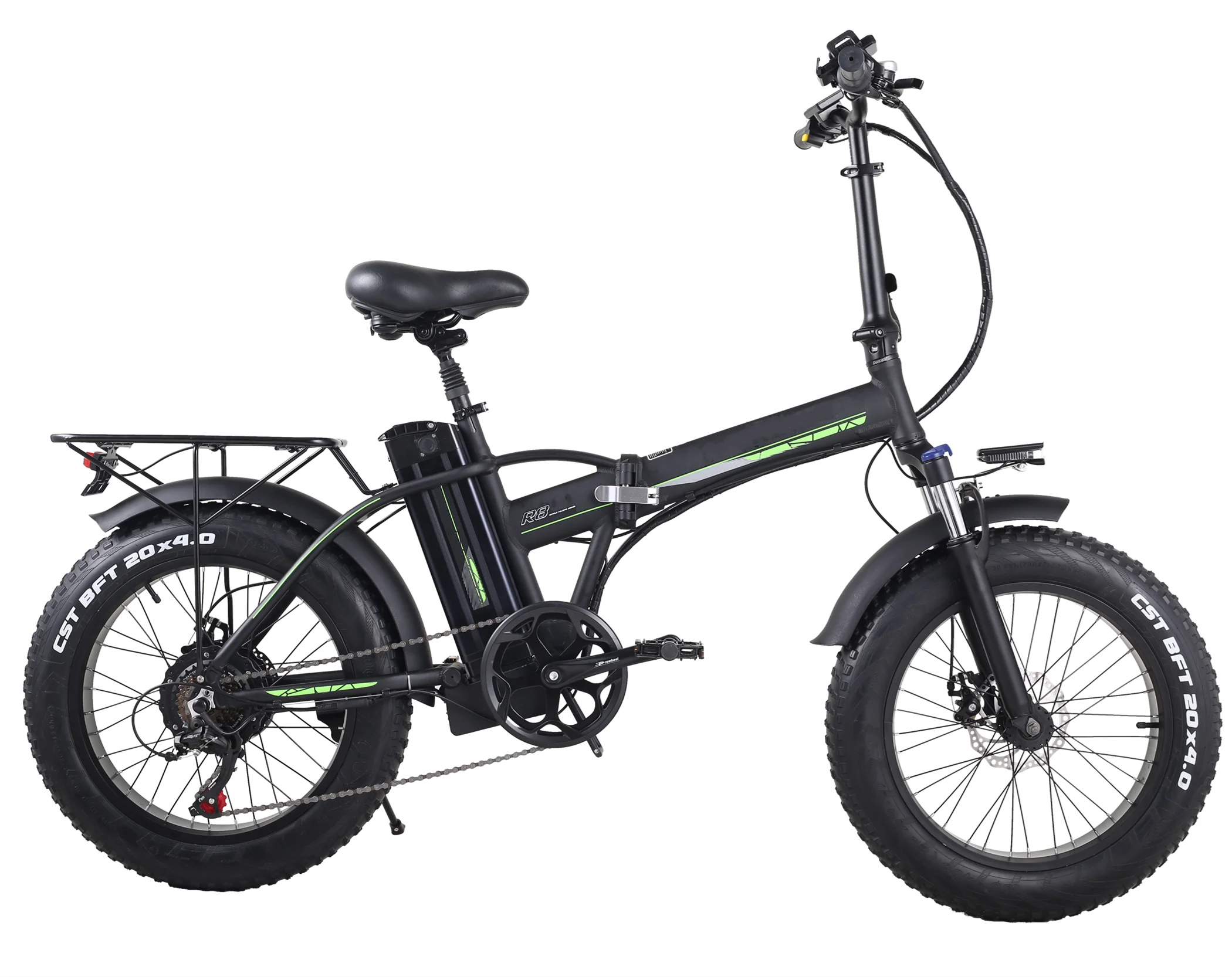 

Ready to Ship 20x4.0 Fat Tire Electric Bike 500W 48V 15Ah Lithium battery Electric Foldable Bicycle E Bike Fat, Black or white