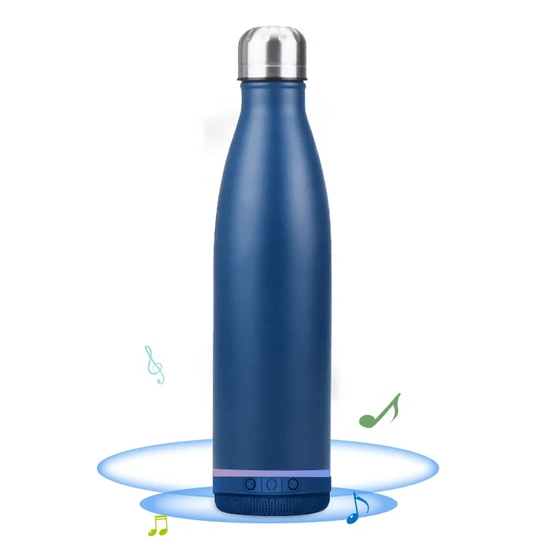 

New Glass Sound Speakers Tumbler Biking Portable Smart Water Bottle Stainless Steel Blue tooth Speaker Tumbler Cup