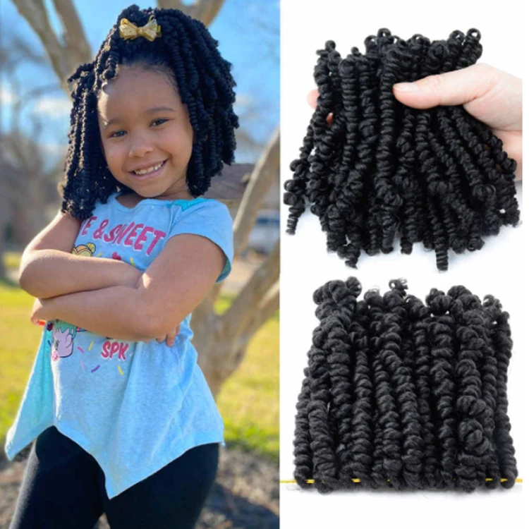 

6Inch LW-97QT Bomb Spring Twist Kids Crochet Hair Pre-twisted Passion Twist Crochet Hair Bomb Twist Braiding Hair Extensions, 6 colors available