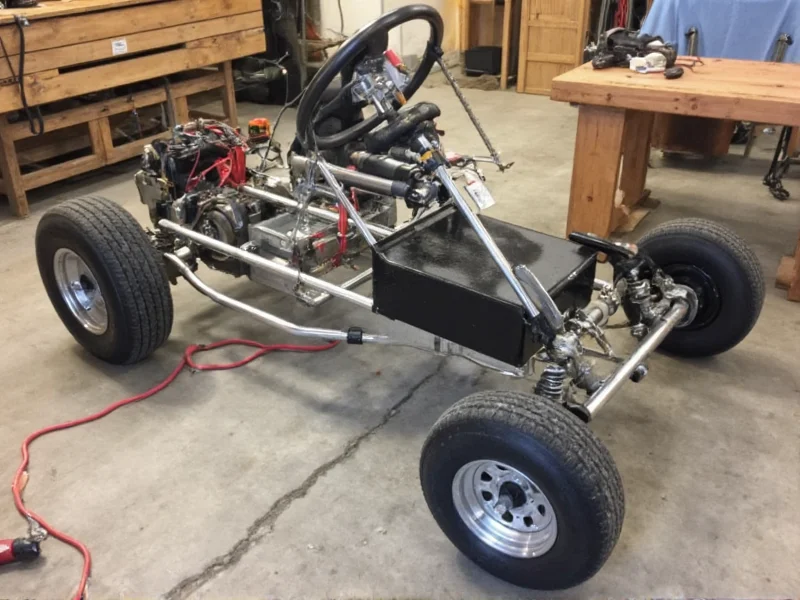 Proper chain tension demonstration on DIY go kart