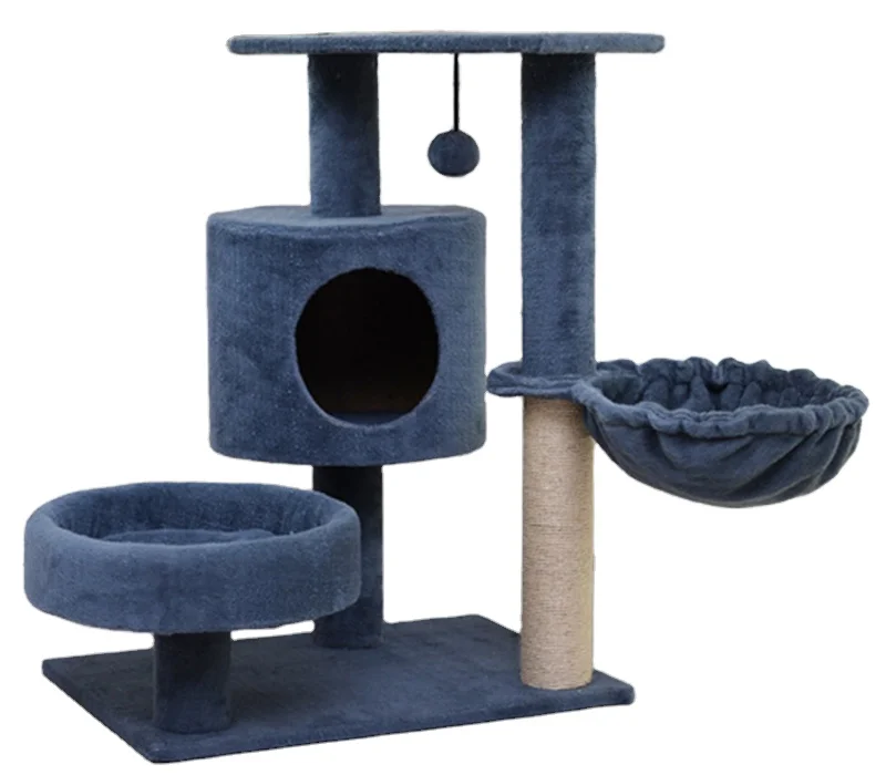 

High quality big indoor soft comfortable durable pet bed sisal cat tree, Yellow, gray, red, blue, pink