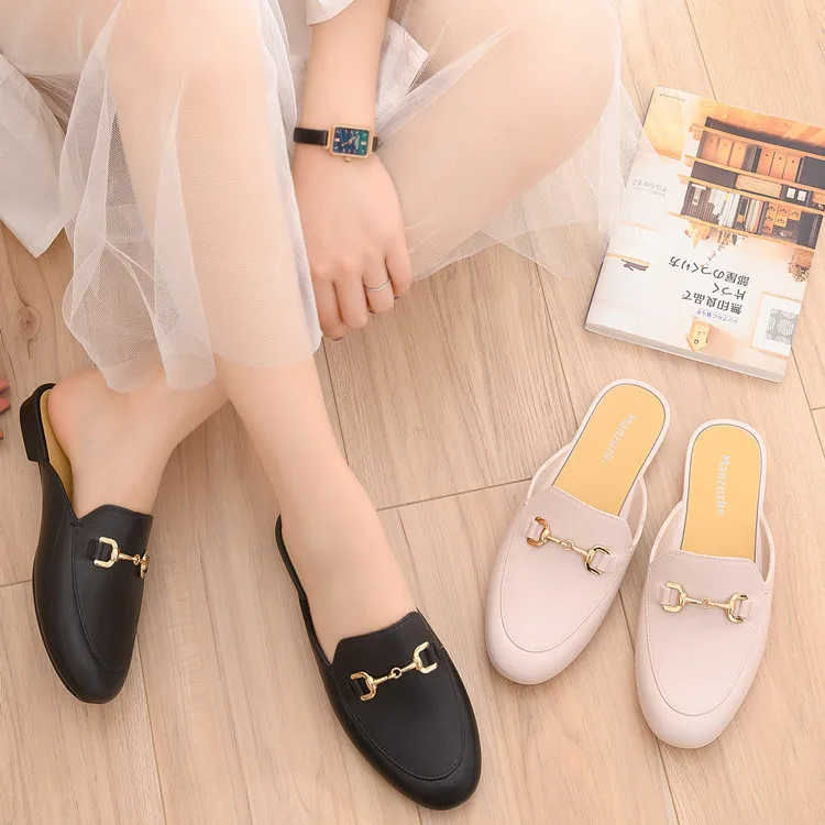 

mules wholesale women slides outdoor letter metal buckle diamond jewelry flats slippers sandals and shoes for ladies