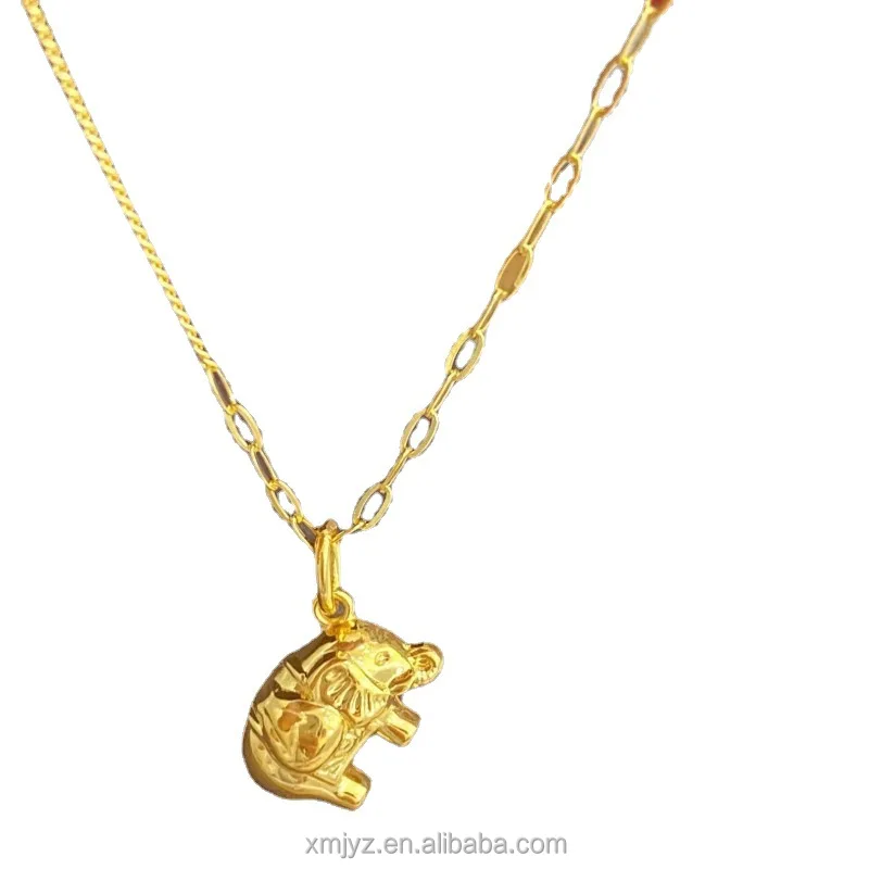 

Certified In Stock Wholesale 5G Gold Necklace Women's New All-Match Chain 999 Pure Gold 24K Pure Gold Clavicle Necklace