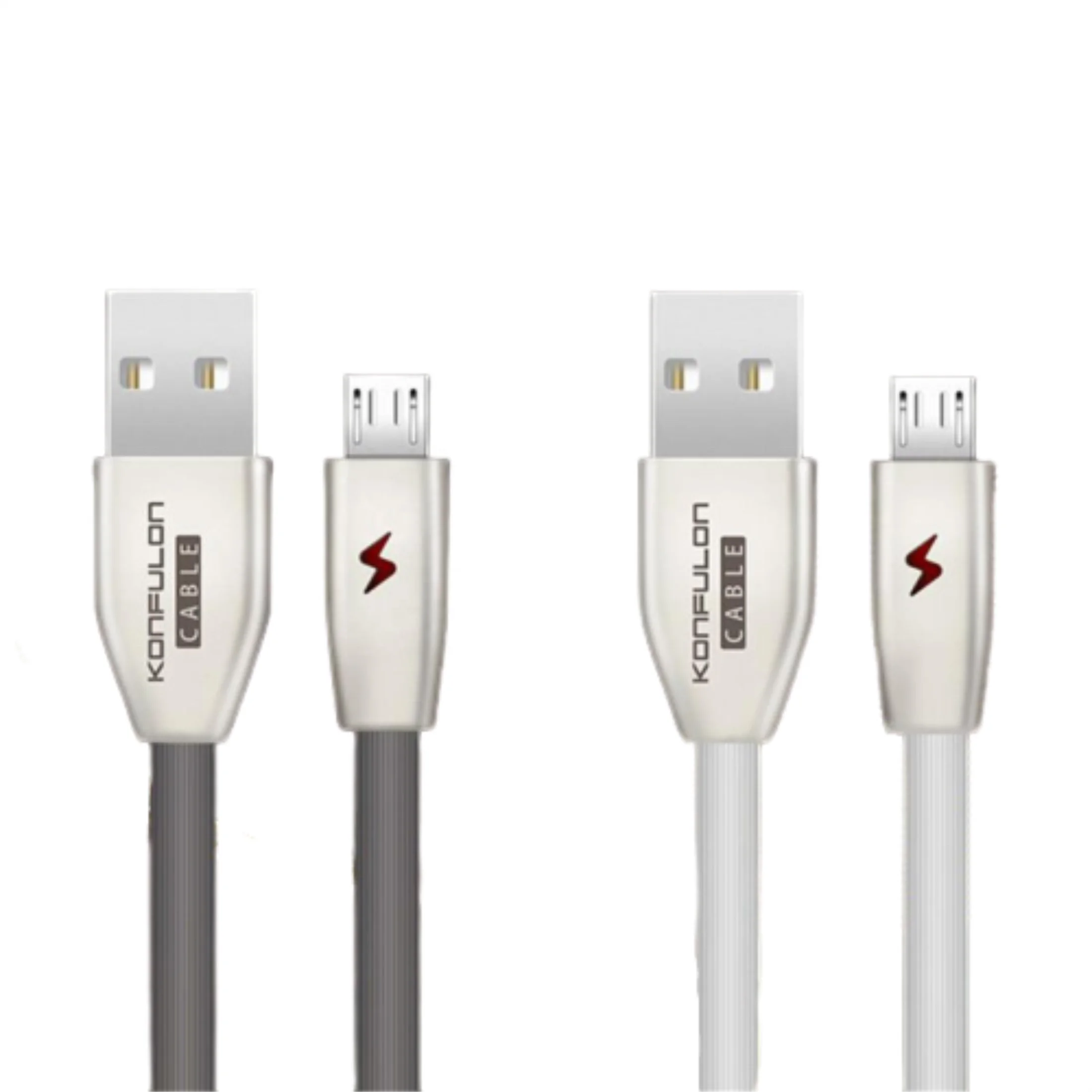 

Konfulon Ultra Strong 3A Fast Charging USB Cables Micro USB Cable Android USB 2.0 Cable for Samsung, Kindle, Android Smartphones, Black/white