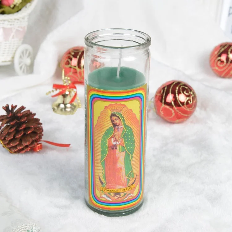 Church Vigil Devotional 8inch Catholic Prayer Religiours Jar Candles