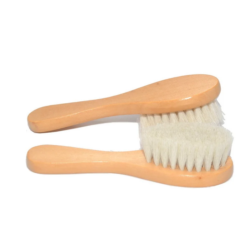 

Drop Shipping Natural Wooden Soft wool Hairbrush Baby Hair Brush for Newborns