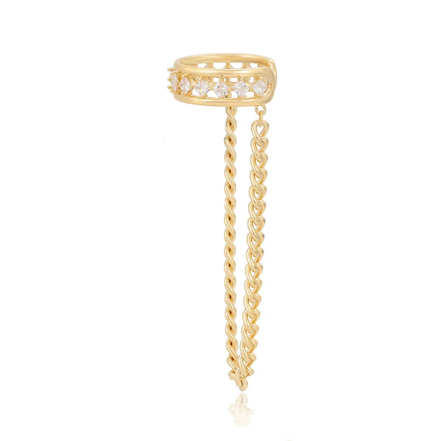 

YM earring-984 xuping jewelry Dubai personality creative retro elegant simple chain diamond ear clip earrings