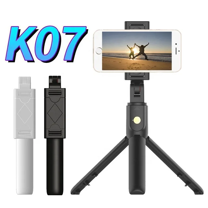 

K07 Extendable Mini 3 in 1 Wireless Blue tooth Remote Control Selfie Stick Tripod for Smartphone