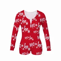 

Wholesale Custom Butt Flap Bodycon Stretchy Onesie Pajama Adult Long Sleeve Sexy Rompers Adult Christmas Onesies For Women
