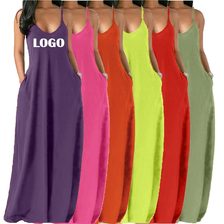 

Custom LOGO 2021 Top Quality Wholesale Spring Summer Plus size 5XL Woman Dress Fashion Loose Stripe Pure Color For Girl Lady, As picture