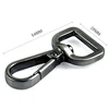 Handbag Hardware Supplier Custom D Shape Tail Metal Snap Hook, Brushed Gunmetal Metal Swivel Snap Hook for Bags