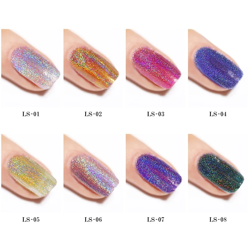 

2021 Hot Sale 7ml New Design Diamond Multicolor Magic Laser Sequins Nail Gel Polish, 10 colors